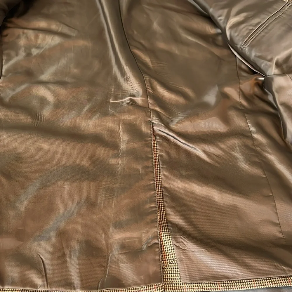Stanley Blacker Brown Plaid Blazer Size 43R